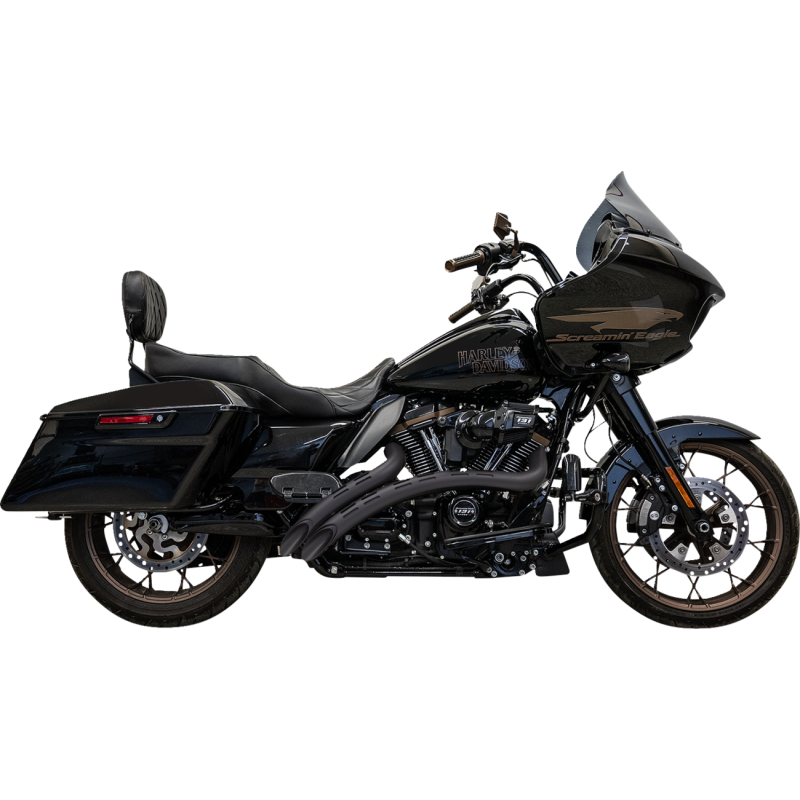 Sweeper Exhaust System w/ Slotted Shields -Black