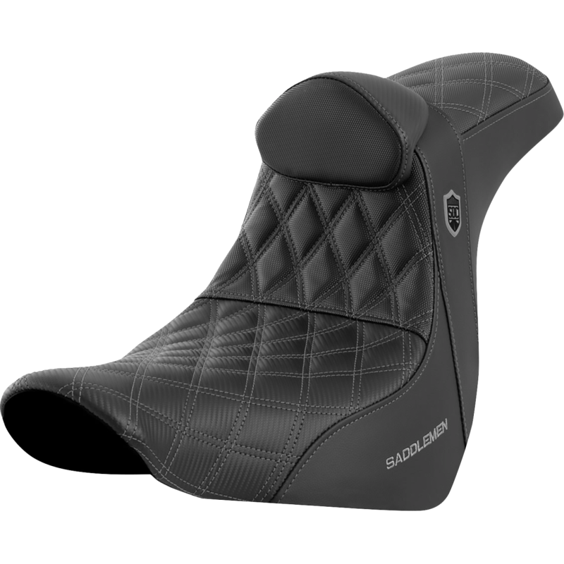 SEAT SDC PERF GRIPPER W/BR GREY STITCH