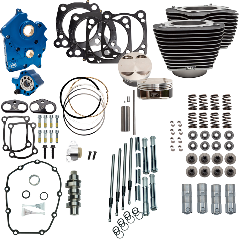 POWERPAK OIL COOL 4.25"BORE4.375"STROKE M8 BLK NO