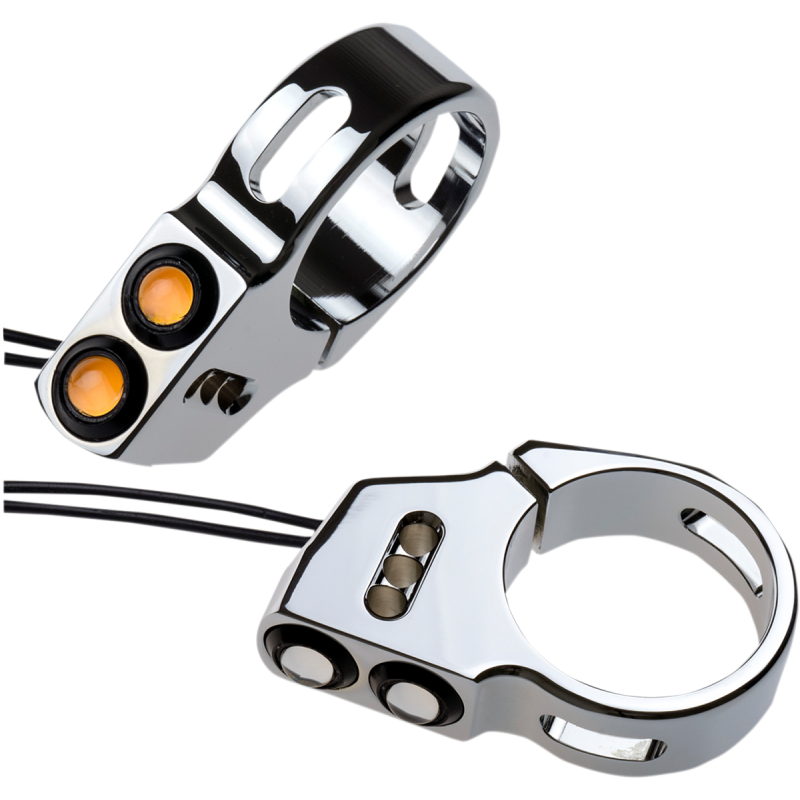 DUAL RAT EYE FORK MOUNT T/SS 41MM CHROME (PR)