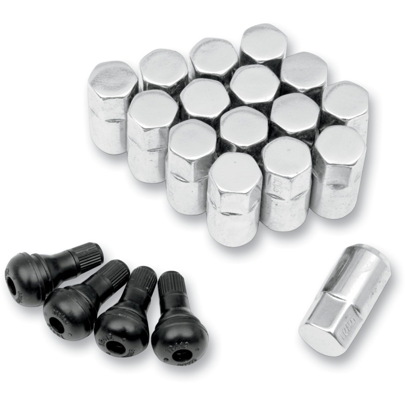 12mm X 1.25 CHROME LUG NUT (16) + 4 V/S