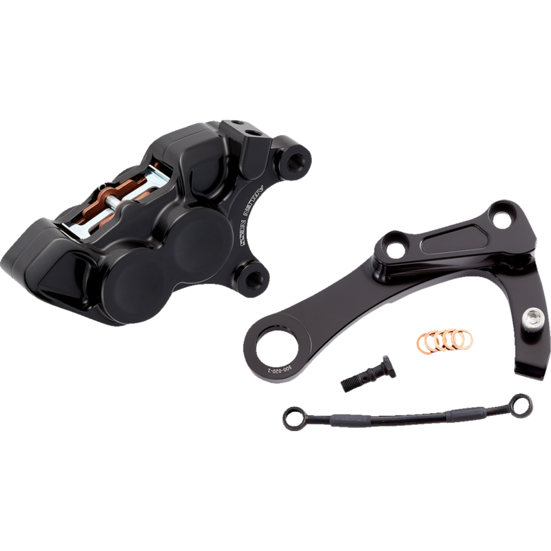 CALIPER REAR 4 PIST0N ALL BLACK M8 SOFTAIL