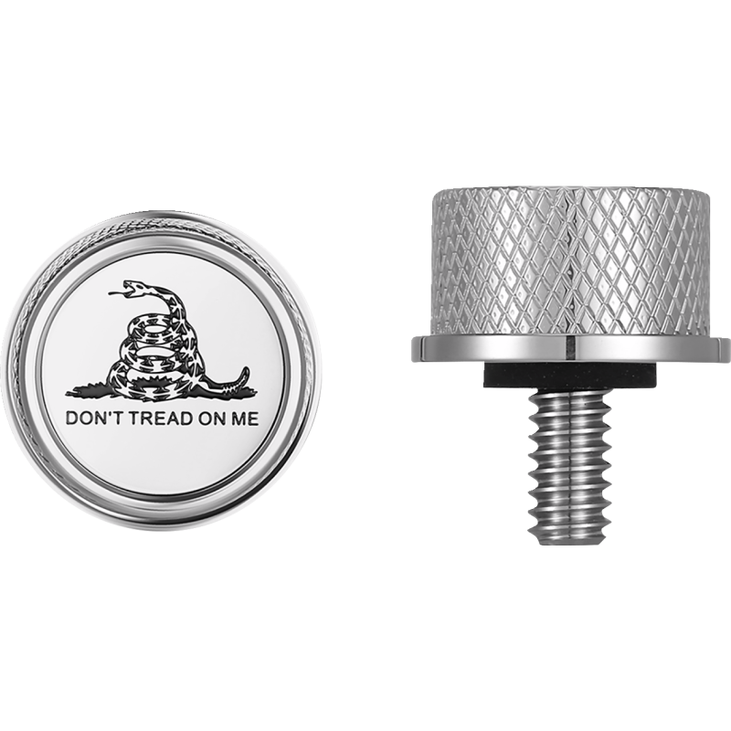 SEAT SCREW SILVER WITH 3M DON'T TREAD ON ME INSERT