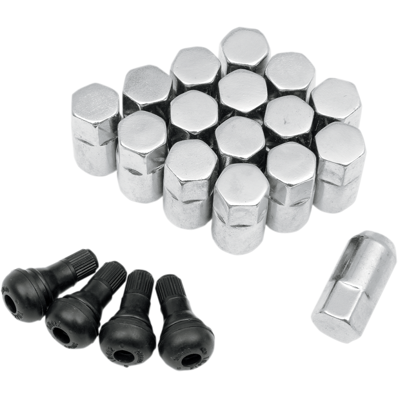 3/8" X 24 CHROME LUG NUT (16) + 4 V/S
