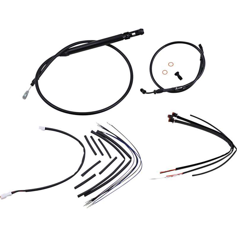 Cable Kit - Jail Bar - 14" Handlebars - Black Vinyl