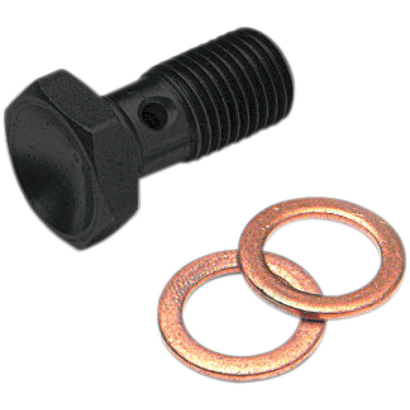 3/8-24 SINGLE BANJO BOLT, LONG BLACK