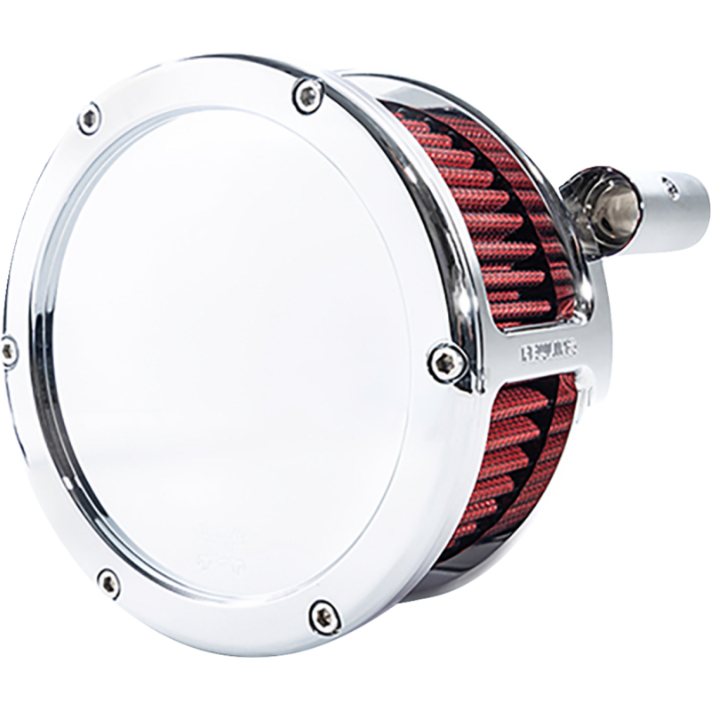 AIR CLEANER BA SOLID COVER CHROME/RED 99-17 TC