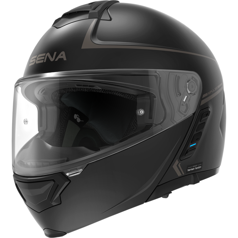 IMPULSE SMART HELMET FLIP-UP MATT BLACK DOT