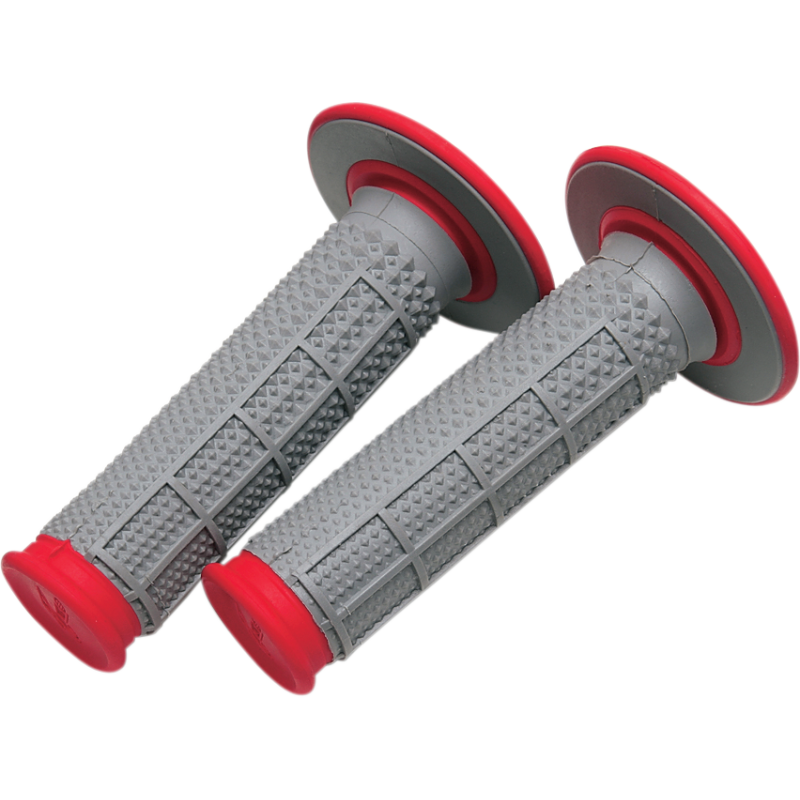DUAL COMPOUND TAPERED HALF WAFFLE GRIPS RED