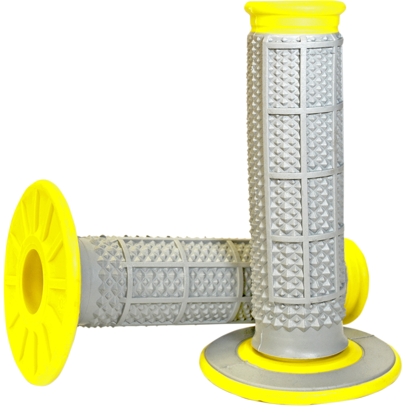 DUAL COMPOUND TAPERED DIAMOND WAFFLE GRIPS YELLOW