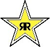 1' DIE CUT STICKER - ROCKSTAR LOGO (YEL)