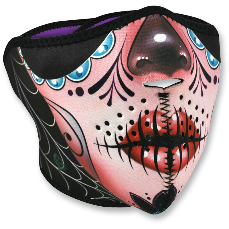 HALF NEOPRENE SUGAR SKULL REVERSE PURPLE