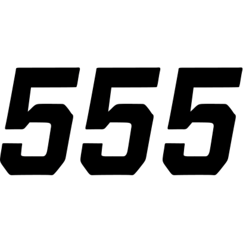 NUMBER DCOR RCE #5 BLK 6"