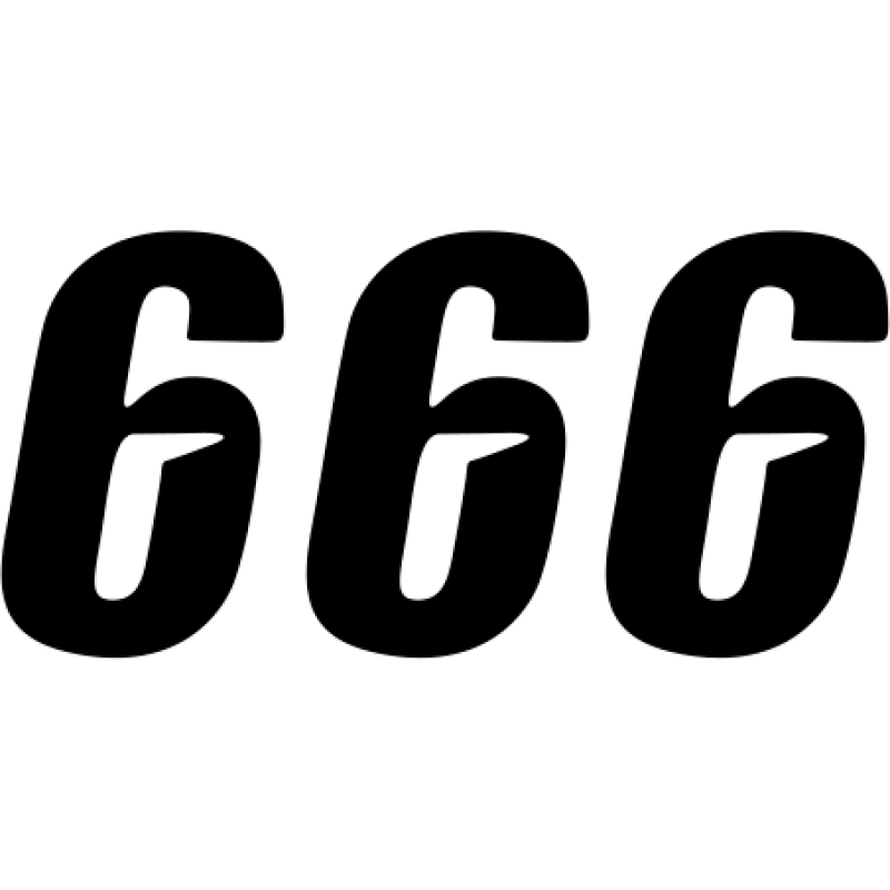 NUMBER DCOR SLH #6 BLK 6"