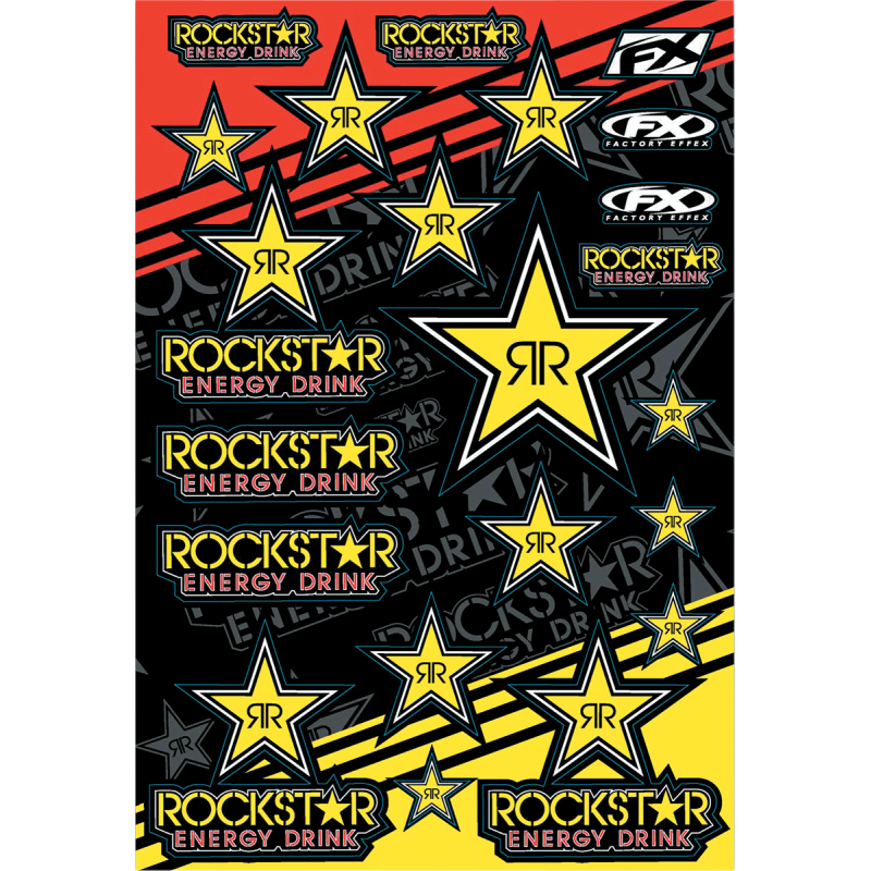 MYLAR ROCKSTAR ENERGY GOLD STICKER SHEET