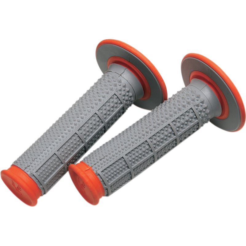 DUAL COMPOUND TAPERED HALF WAFFLE GRIPS ORANGE