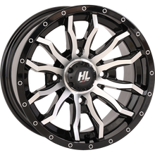 HL21 ALLOY 14X7 4/137 4+3 (+10mm)  GLOSS BLACK MACHINED W1